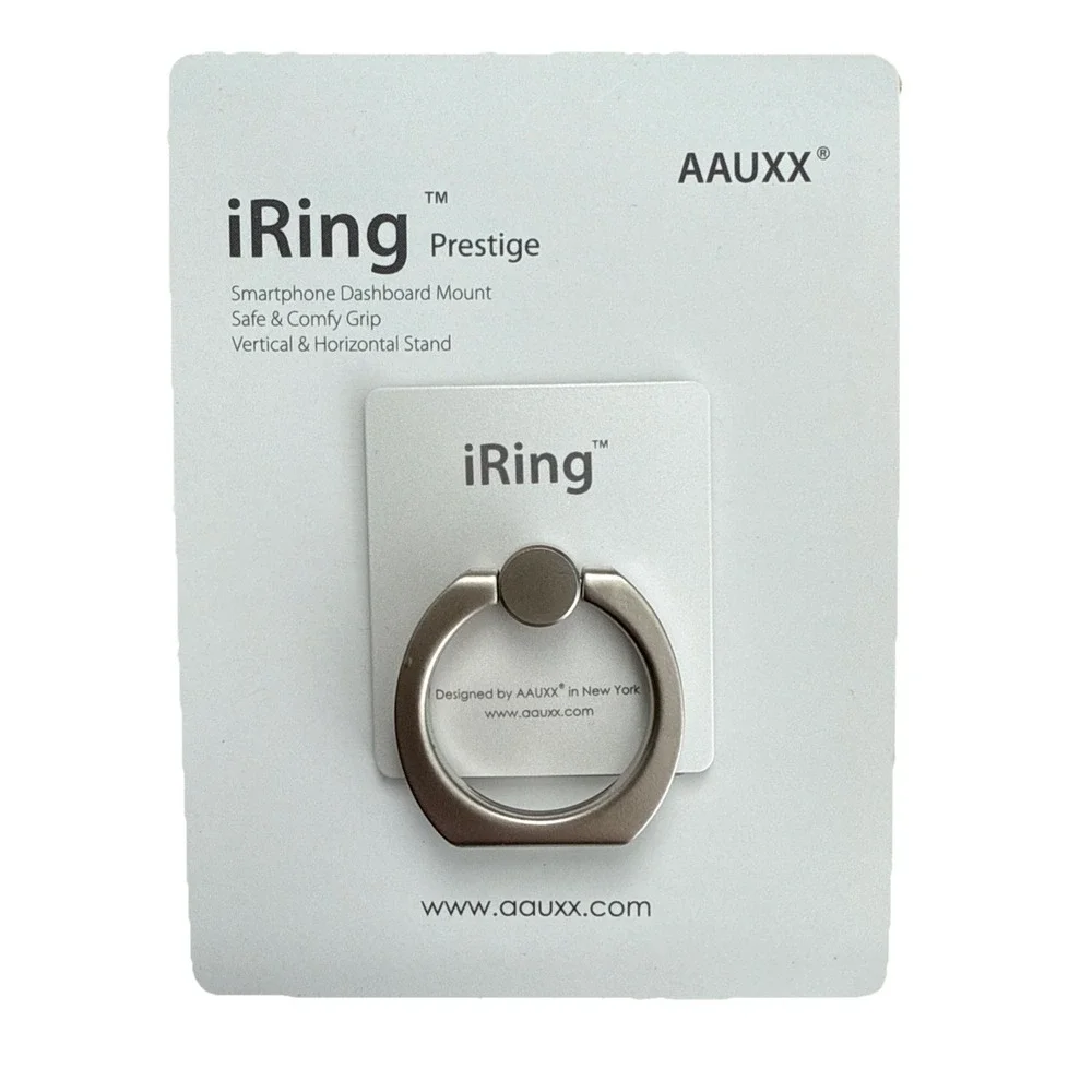 iRing Prestige Smartphone Dashboard Mount — Silver with Black Hook NIB‎ Rotates